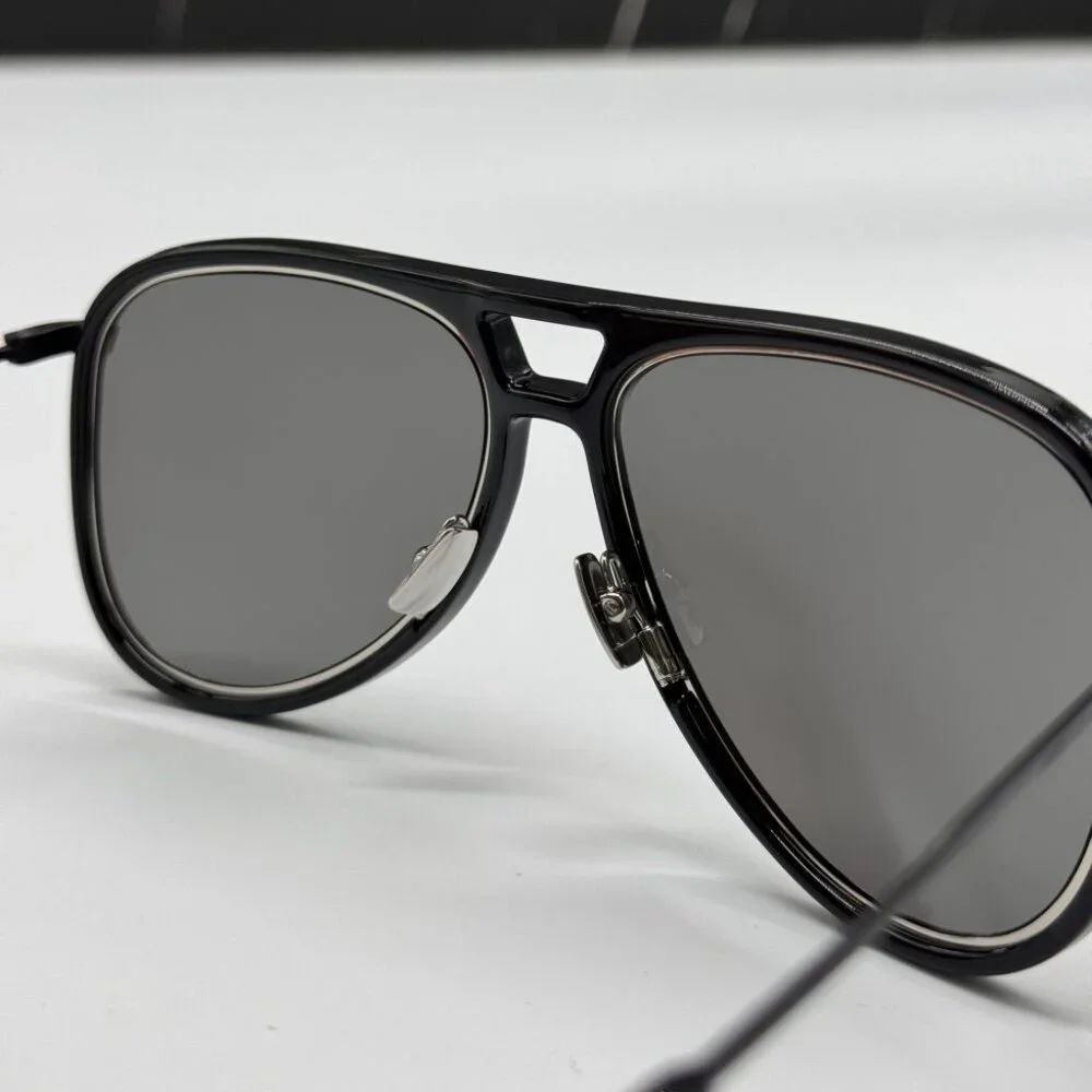 NEW SAINT LAURENT CLASSIC 11 RIM 002 BLACK AVIATOR SUNGLASSES SAINT LAURENT